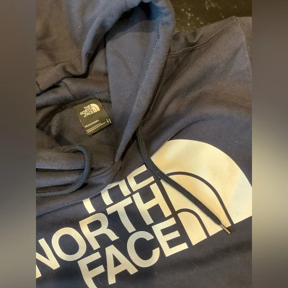 The North Face Dark Blue Hoodie with White Logo - Picture 2 of 2